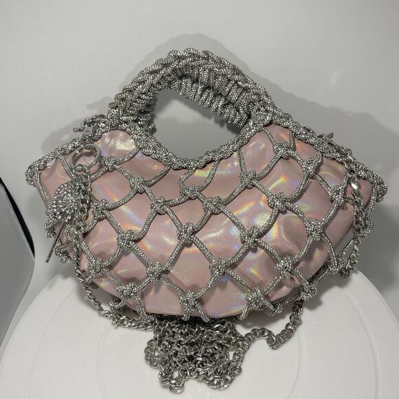WICKED ALDO Wickedly Beautiful Glamorousgal Glinda Rhinestone Bling Handbag Pink - Picture 2 of 9